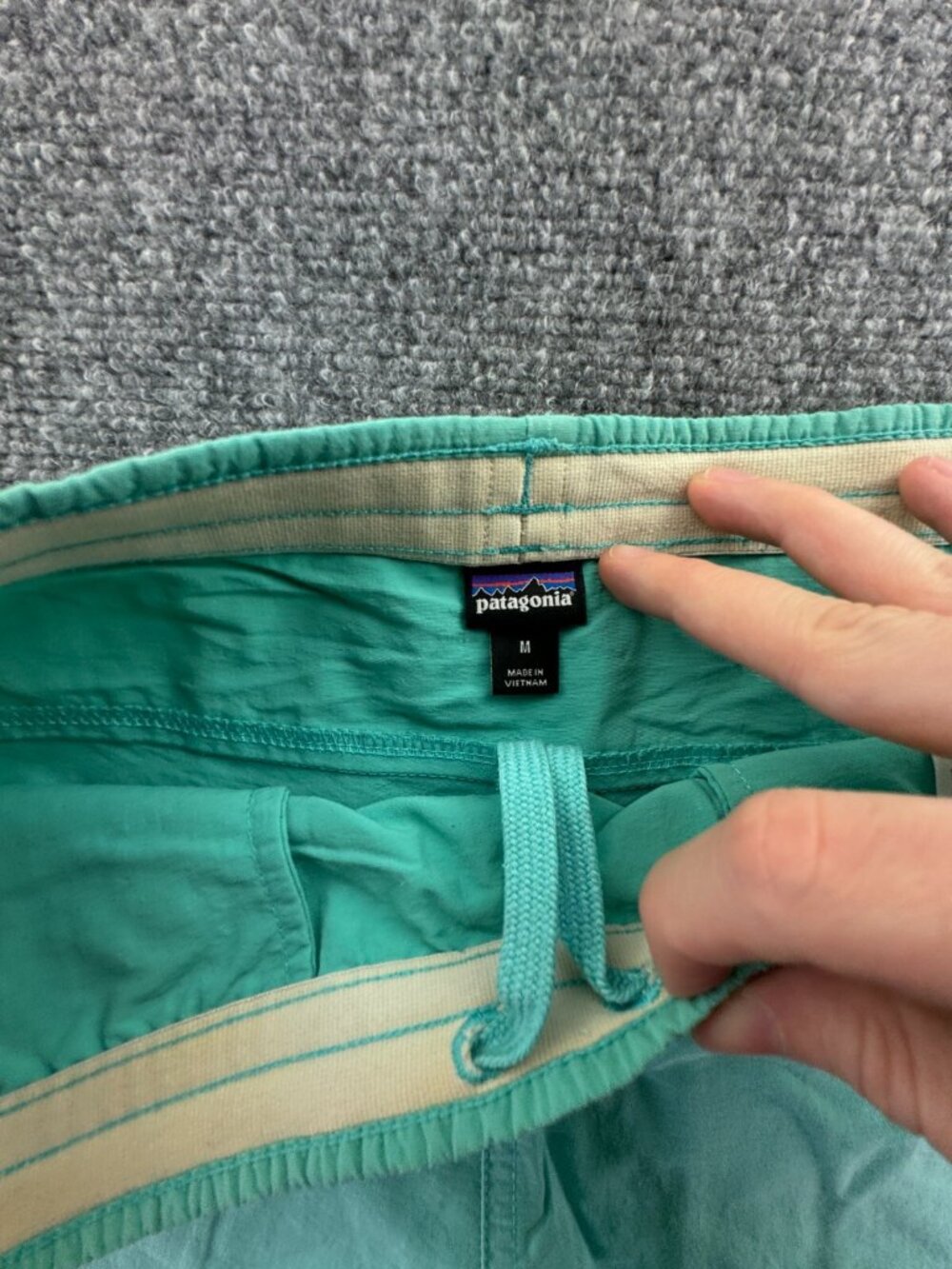 Patagonia Women Casual Outdoors Hiking Shorts Bottoms Elastic Medium Blue - Picture 7 of 16